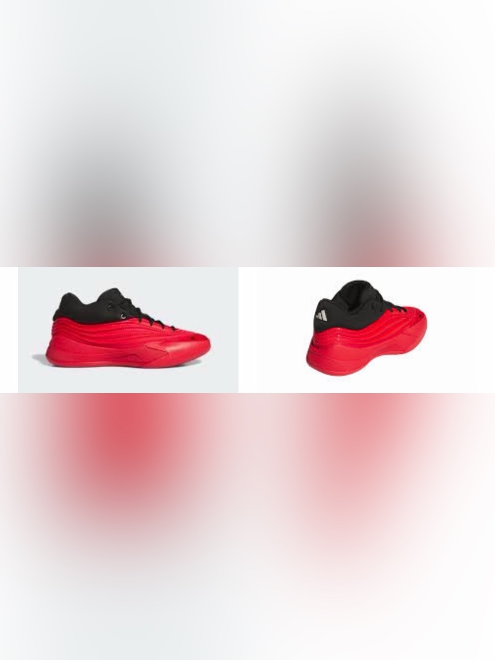 Men's Adidas Dame X Sneakers in Bright Red with Black Collar